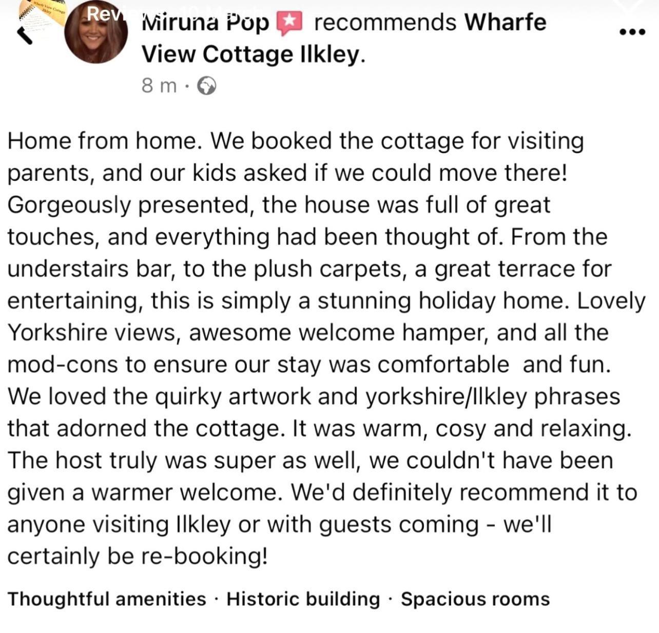 Wharfe View Cottage イルクリー エクステリア 写真
